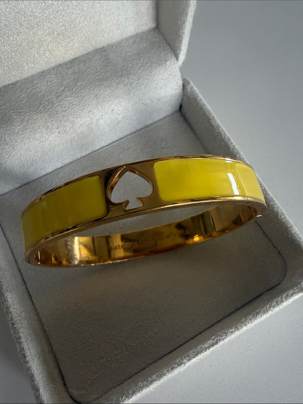 kate spade Yellow Enamel Gold-Tone Hinged Bangle Bracelet - Picture 2 of 3